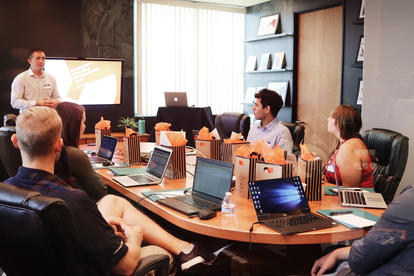 Professionals reviewing a strategy